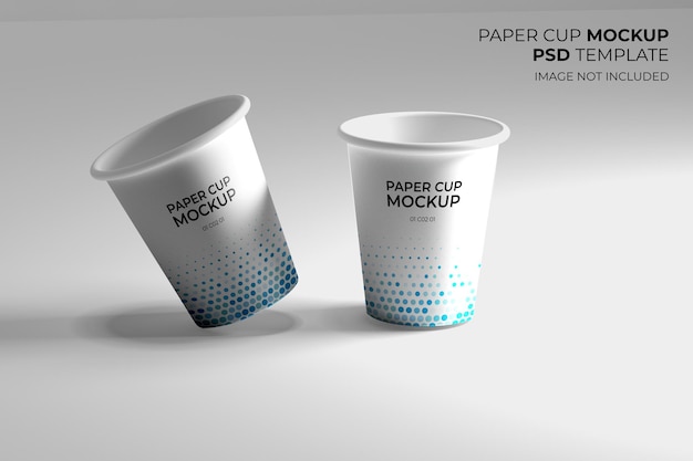 Kaffeebecher-Mockup-Vorlage aus Papier psd-Design