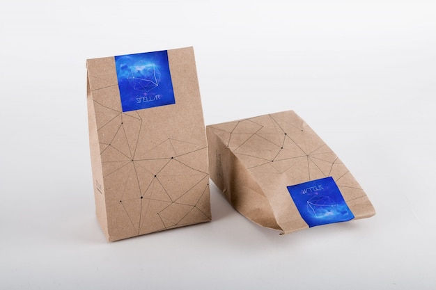 Kaffeebeutel Mock-up-Design