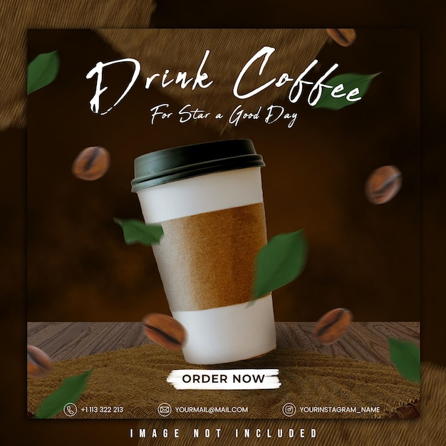 KAFFEEGETRÄNKSCHABLONE MIT FLUGOBJEKT