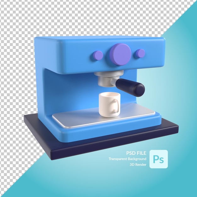 PSD kaffeemaschine 3d-darstellungsrendering