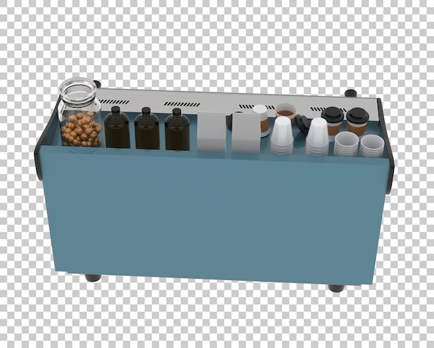 Kaffeemaschine isoliert auf transparentem Hintergrund 3D-Rendering-Illustration