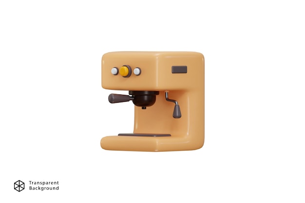 Kaffeemaschinen-Ikon 3D-Rendering Konzept der Kaffeemaschine-Ikonen Vektor-Illustration