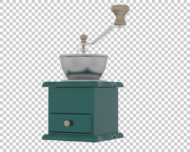 Kaffeemühle auf transparentem Hintergrund 3D-Darstellung