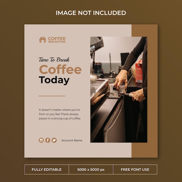 Kaffeepause Instagram Post Social Media Vorlage