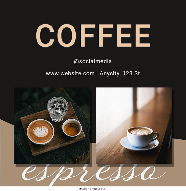 Kaffeeshop-Instagram-Post-Vorlage mit PSD-Design
