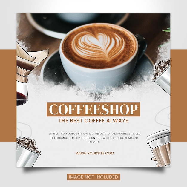 PSD kaffeestube elegante social-media-beitragsvorlage