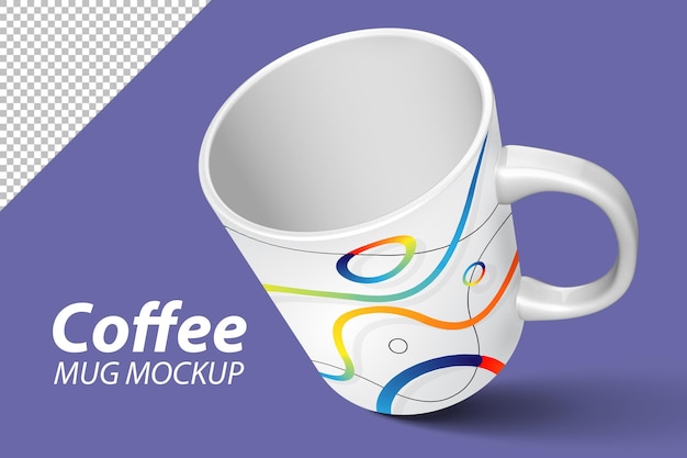 Kaffeetasse dynamische und perspektivische mockup-vorlage psd