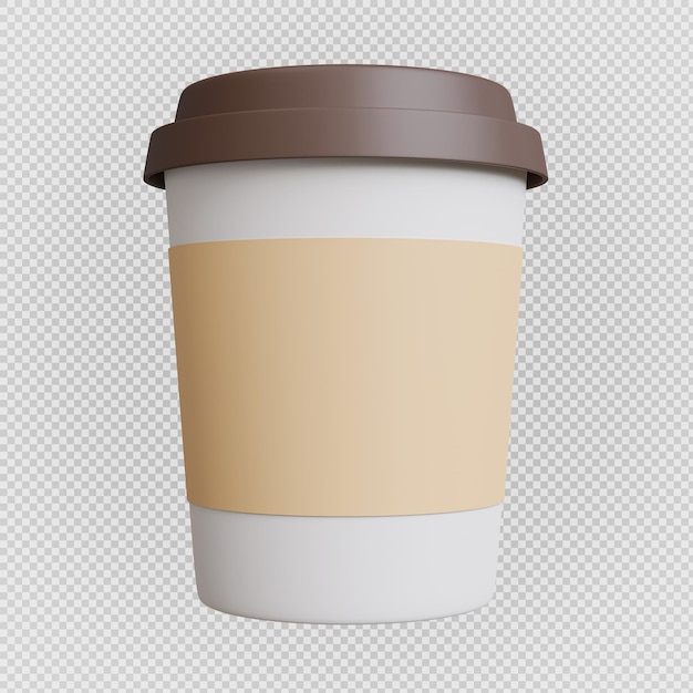 PSD kaffeetasse minimaler isolierter hintergrund mit beschneidungspfad 3d-rendering