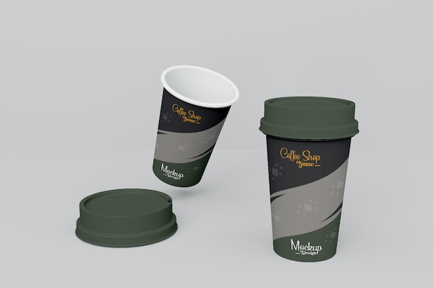 Kaffeetasse realistisches 3d-mockup-design