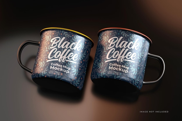 PSD kaffeetassenmodell mit dunklem thema