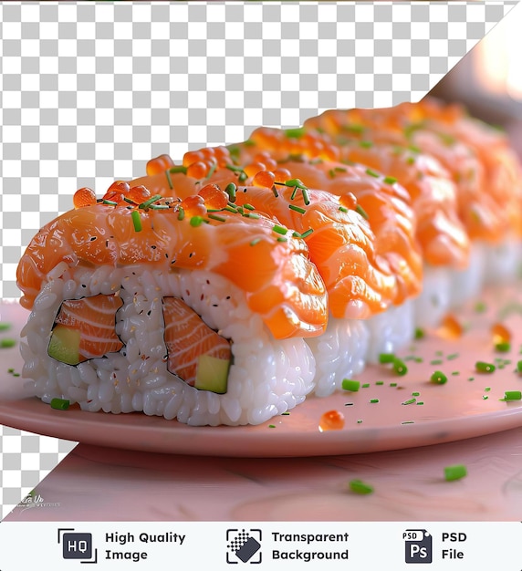 Kaisendone sushi em um prato branco
