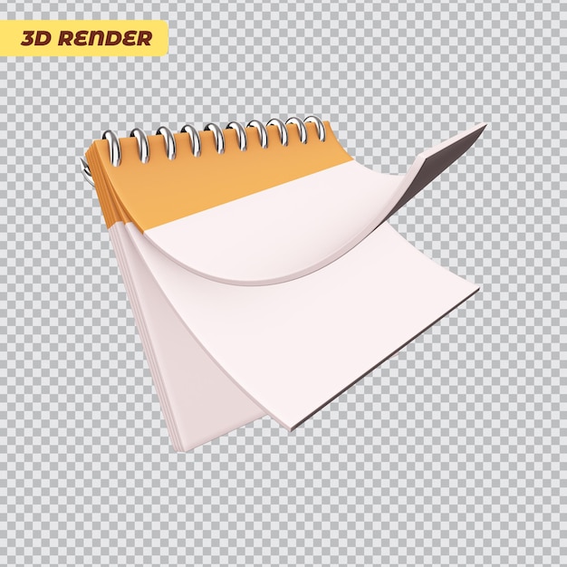 PSD kalender 3d-render-illustration isoliert