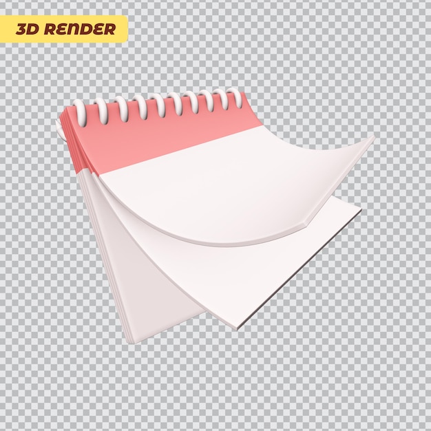 Kalender 3d-render-illustration isoliert