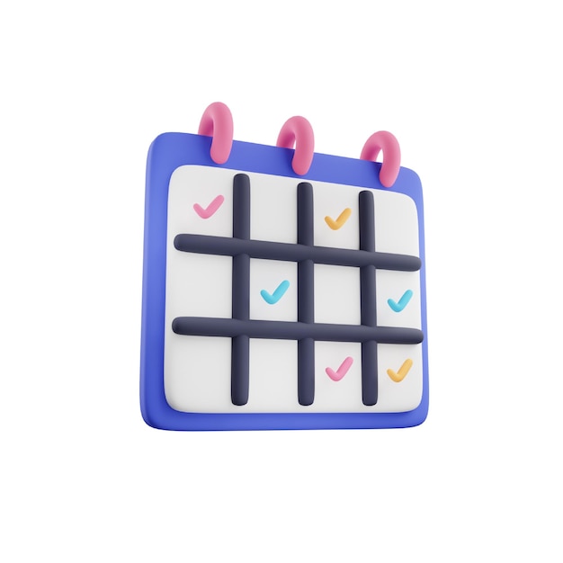 Kalender-Checkliste 3D-Symbol für die Lieferung