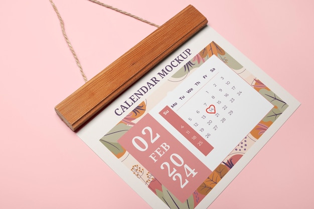 Kalender-Mockup für den Valentinstag