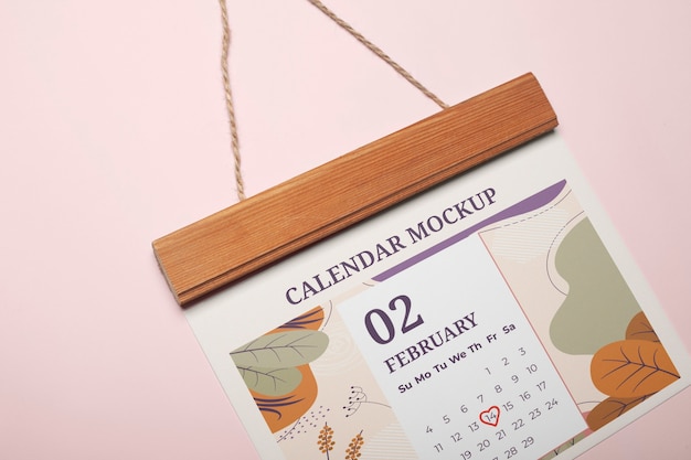 Kalender-Mockup für den Valentinstag