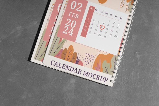 Kalender-Mockup für den Valentinstag