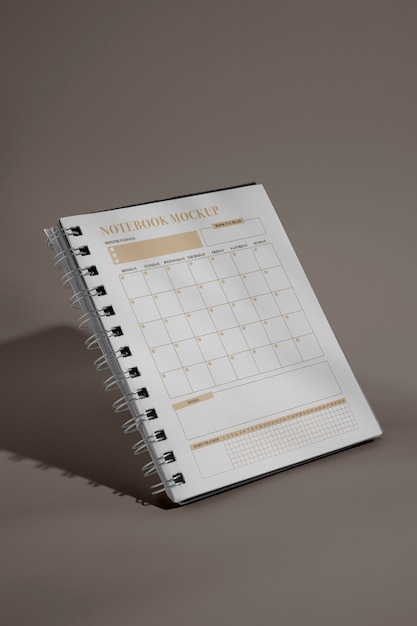 Kalender- und Planer-Notizbuch-Mock-up