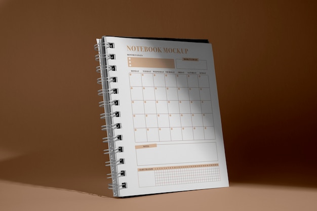 Kalender- und Planer-Notizbuch-Mock-up