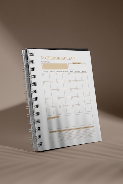 Kalender- und Planer-Notizbuch-Mock-up