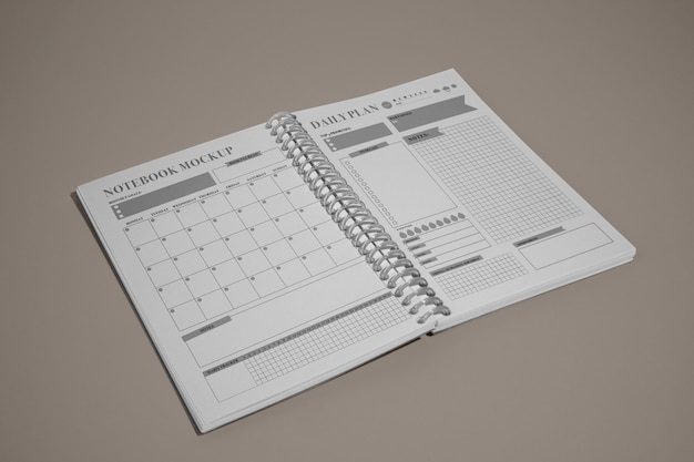 Kalender- und Planer-Notizbuch-Mock-up