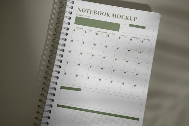 Kalender- und Planer-Notizbuch-Mock-up