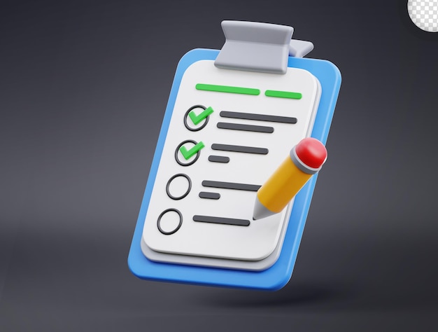 Kalendernotizen 3D-Symbolillustration