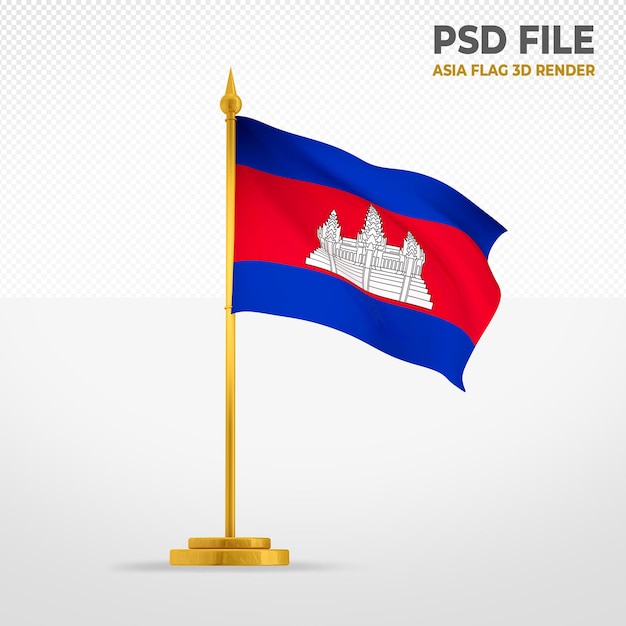 Kambodscha khmer flagge 3d-stil