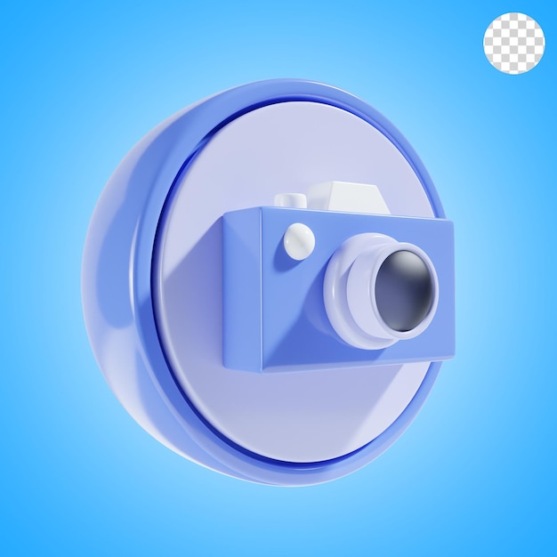 Kamera mit rundem Hintergrund 3D-Symbol