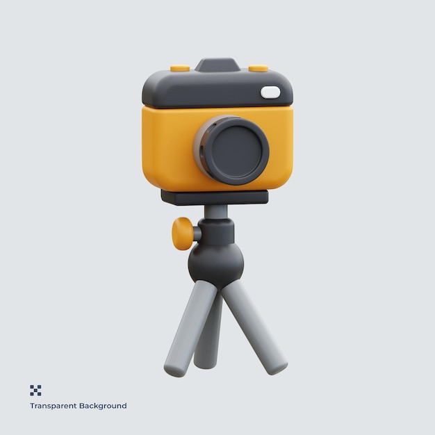 Kamera mit Stativ 3D-Darstellung