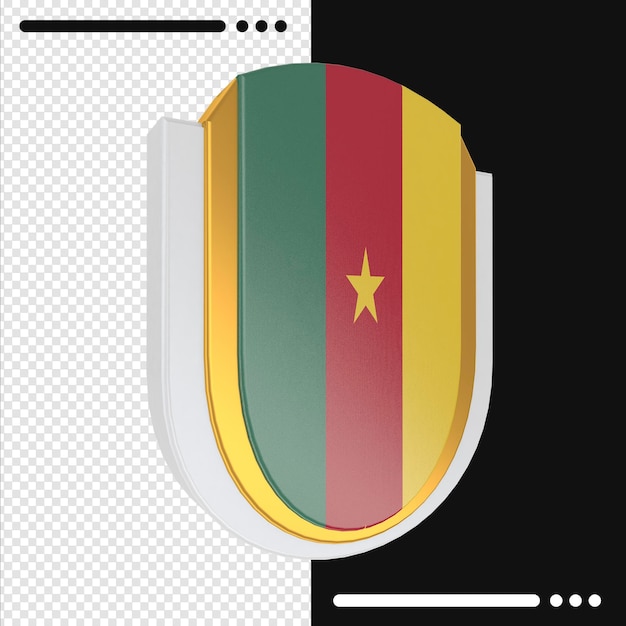 Kamerun-flagge isoliert auf weißem hintergrund 3d-rendering