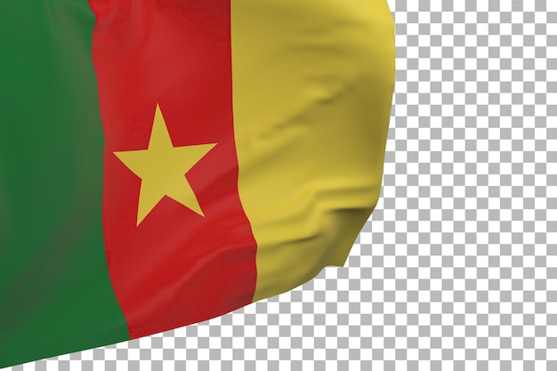 Kamerun-flagge isoliert. winkendes banner. nationalflagge von kamerun