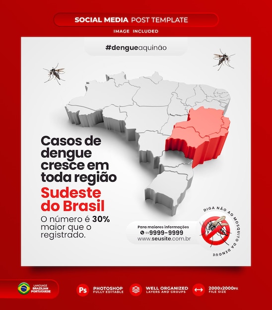 PSD kampagne zur bekämpfung und vorbeugung von dengue aedes aegypti im brasilianischen portugiesisch