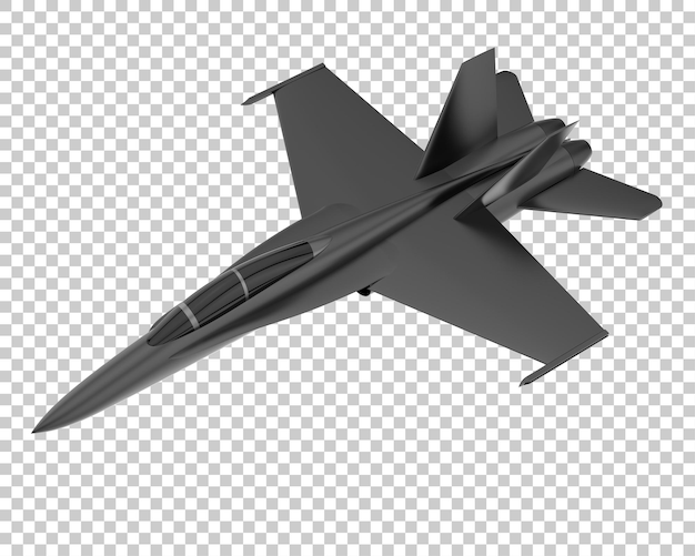 Kampfflugzeug isoliert auf transparentem Hintergrund 3D-Rendering-Illustration