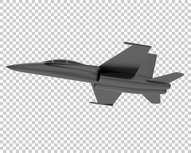 Kampfflugzeug isoliert auf transparentem Hintergrund 3D-Rendering-Illustration