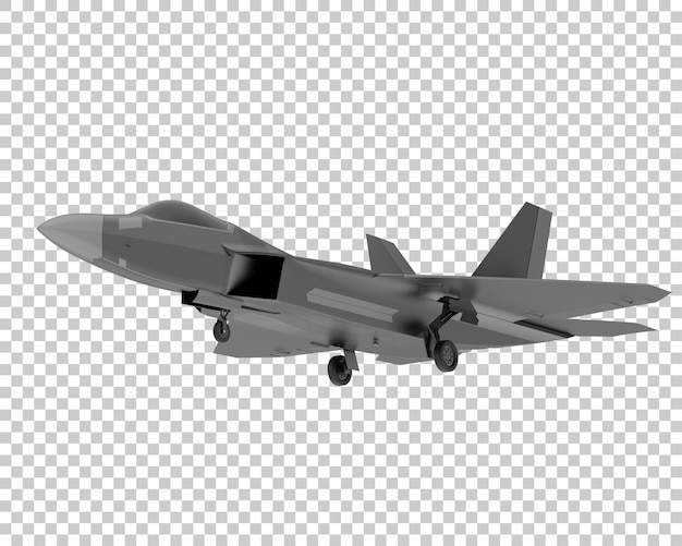 Kampfflugzeug isoliert auf transparentem Hintergrund 3D-Rendering-Illustration