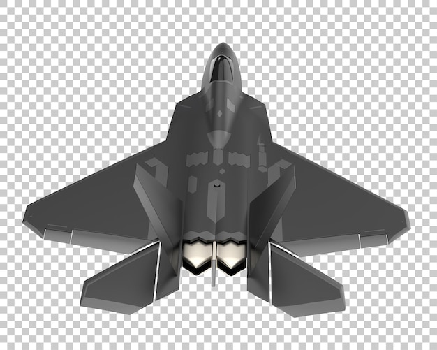 Kampfflugzeug isoliert auf transparentem Hintergrund 3D-Rendering-Illustration