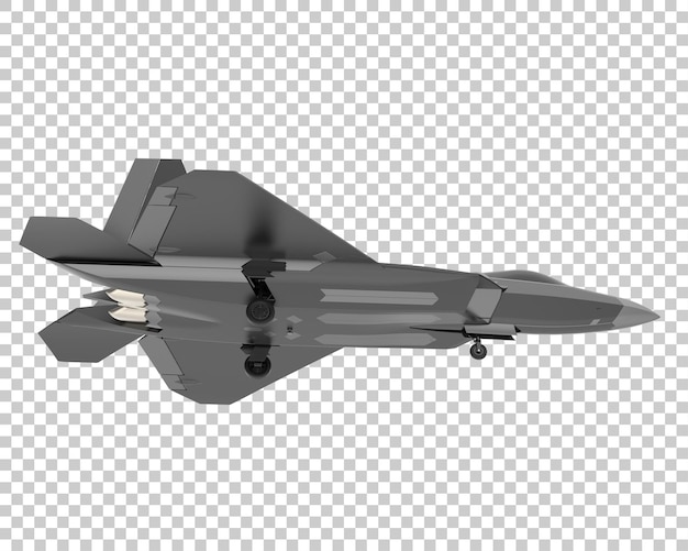 Kampfflugzeug isoliert auf transparentem Hintergrund 3D-Rendering-Illustration