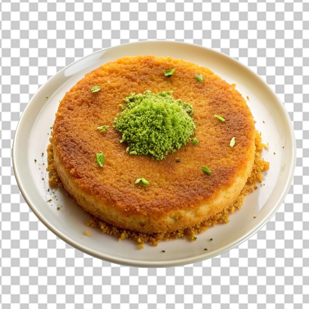 Kanafeh sobre un fondo blanco