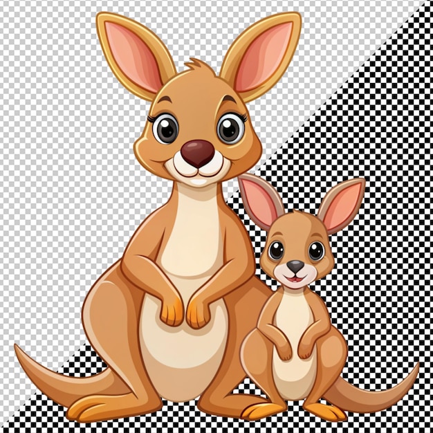 PSD kangourou et bébé vecteur sur fond transparent