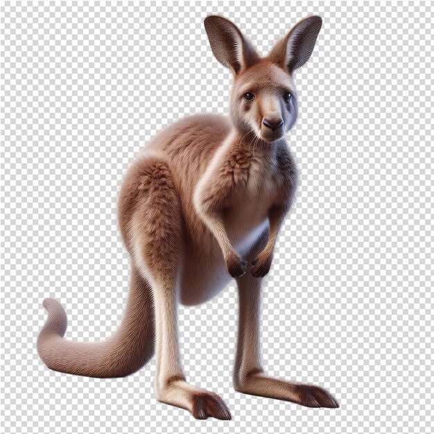 PSD un kangourou est représenté avec un kangeur sur le dos