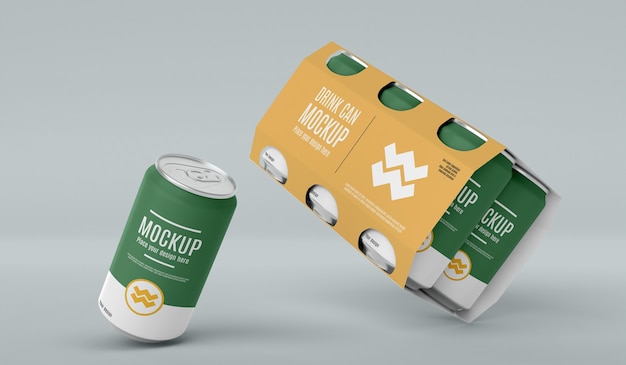 PSD kann verpackungsdesign mockup