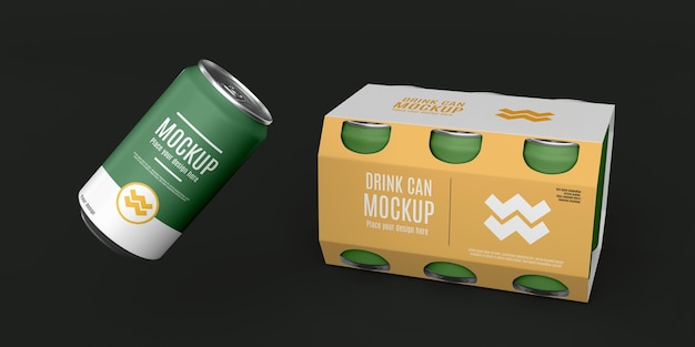 Kann verpackungsdesign mockup