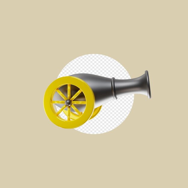 Kanone 3D transparentes Rendering