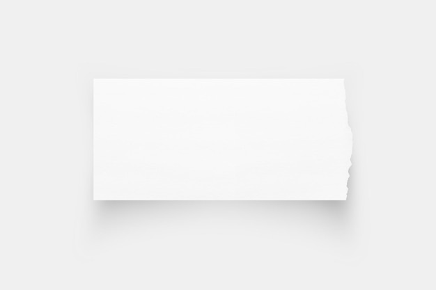 Kanten von gerissenem Papier, Textur von gerissenem Papier, Papierschild, weißes Blatt Papier für den Hintergrund