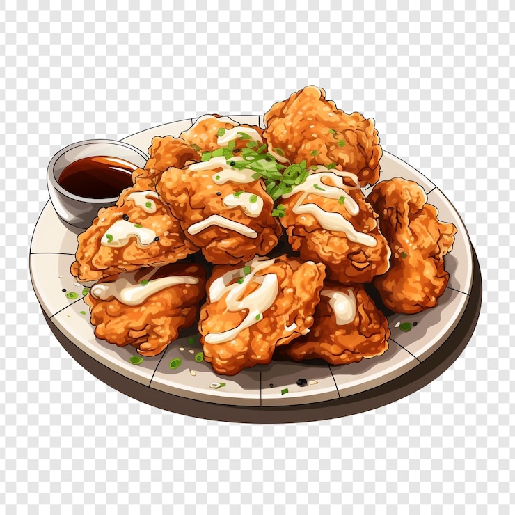 PSD karaage aislado en un fondo transparente