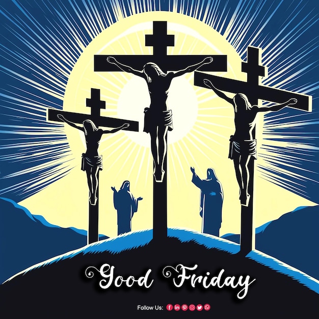 Karfreitag mit dem Kreuz und der Kreuzigung Jesu Christi in sozialen Medien