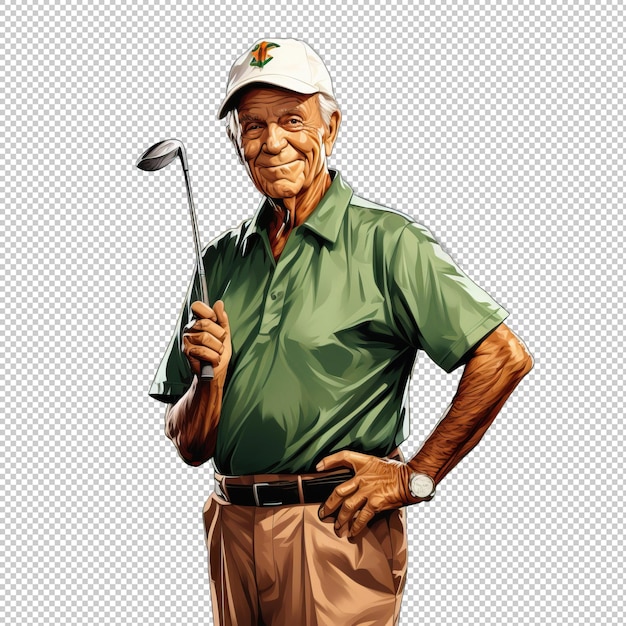 Karikatur-logo arnold palmer isolierter hintergrund