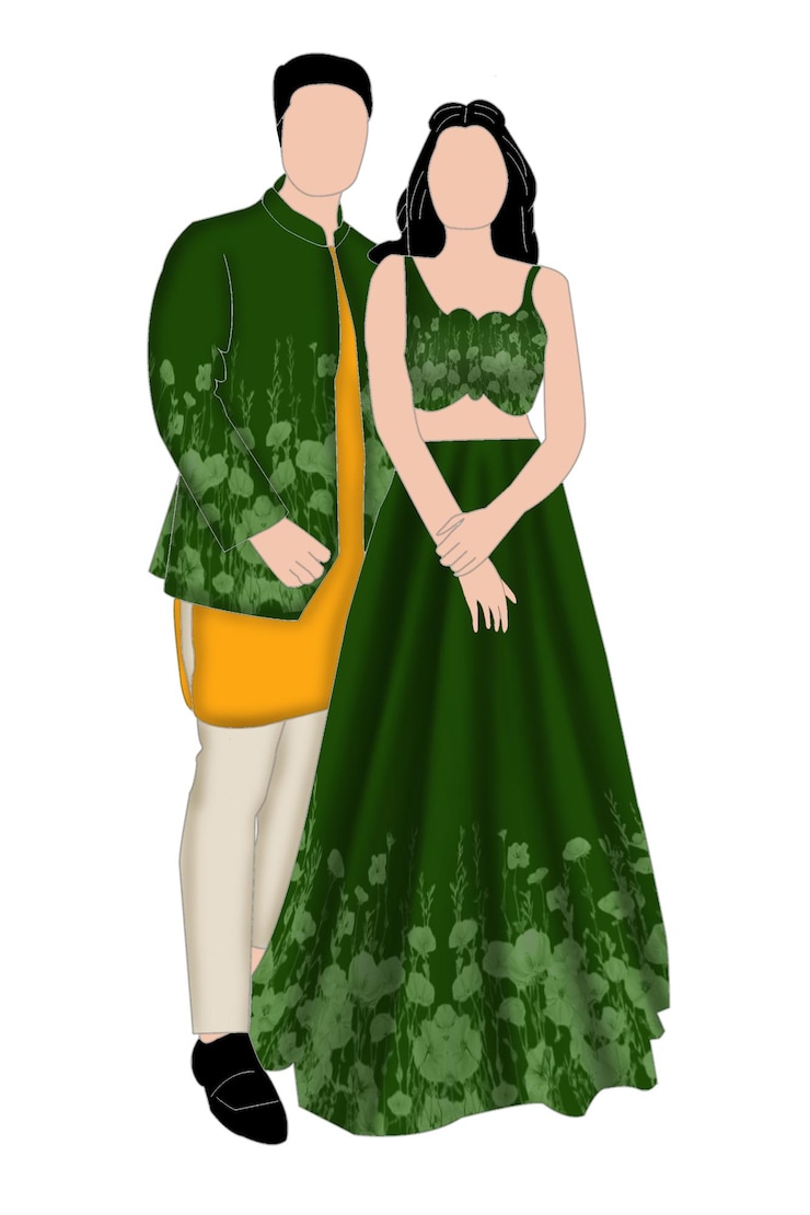 PSD karikaturen von hochzeitspaar