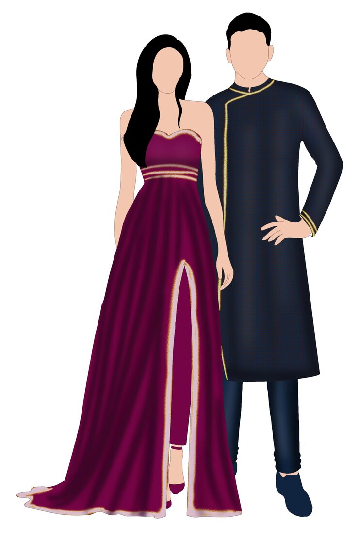 PSD karikaturen von hochzeitspaar